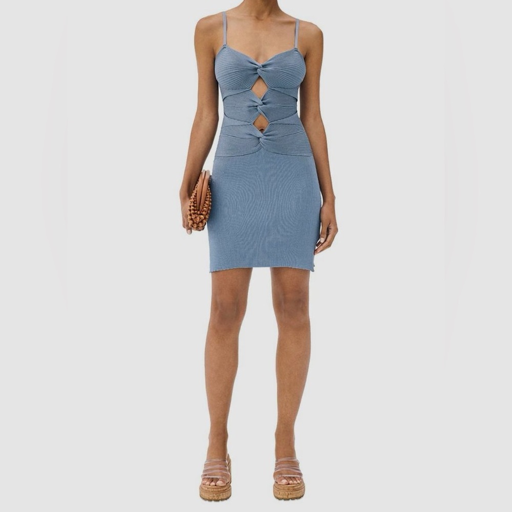 Cult Gaia Blue Cut-Out Mini Dress